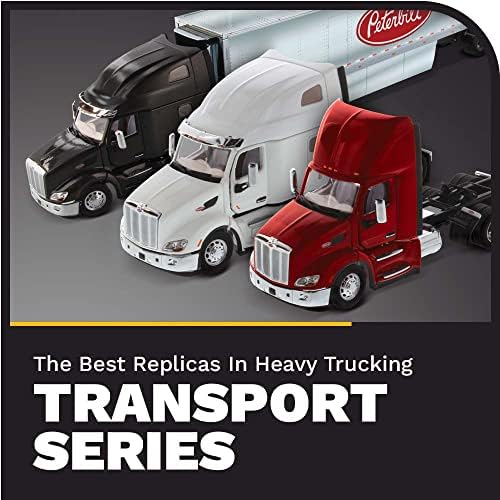 Masters Diecast Peterbilt Model 567 משאית dump - אדום מתכתי | טנדם עם ציר דחף - מנוע PACCAR, גופי שור Stampede Dump Cab | 1:50 משאיות חצי דגם בקנה מידה | דגם Diecast 71077